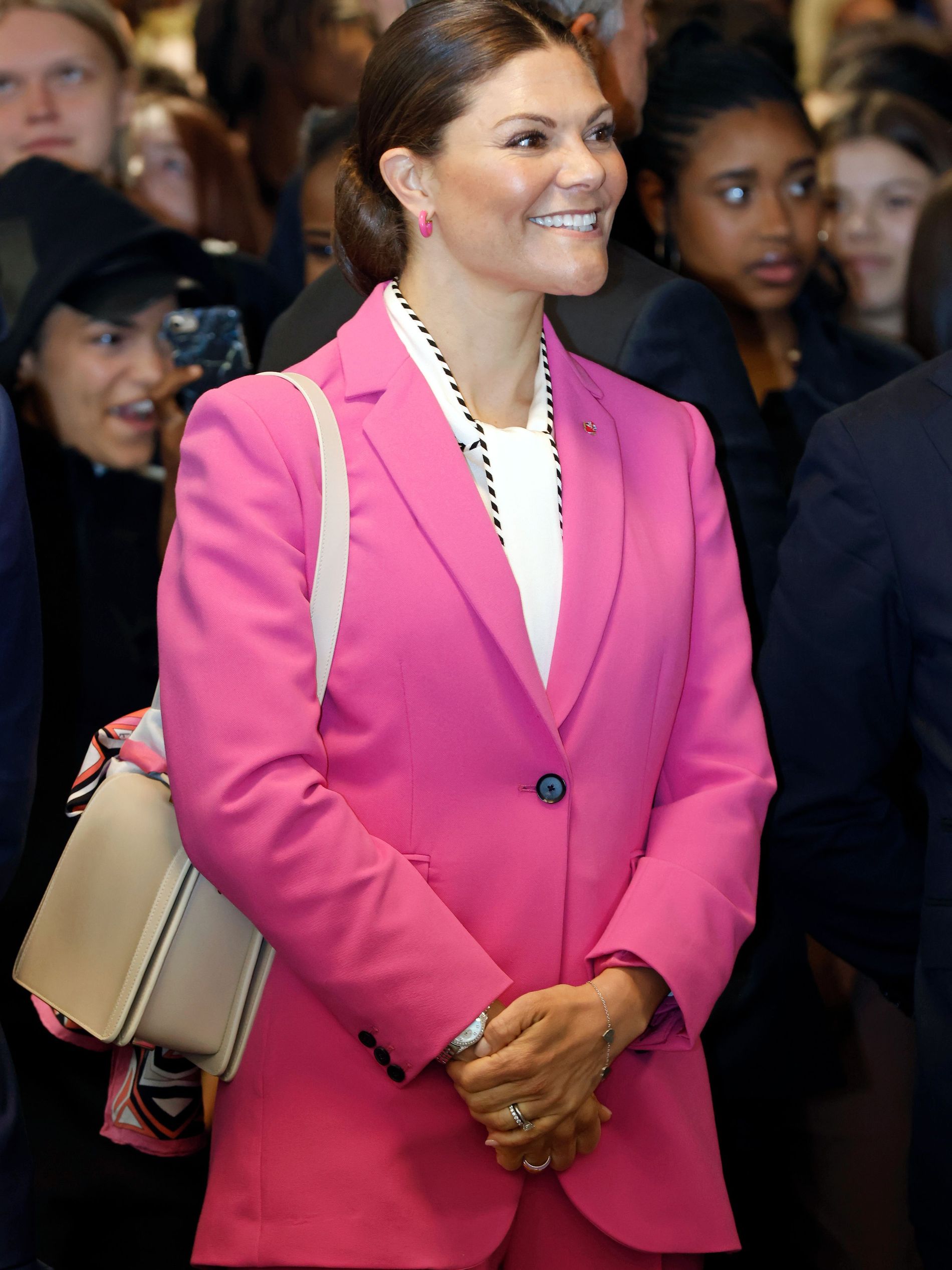 Princess Victoria in Sophie by Sophie hoop earrings